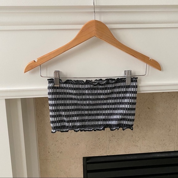 Out from Under Striped Smocked Ruffle Tube Top - Picture 4 of 7